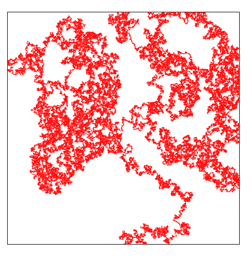 Traced SLE6 curve generated from the hexagon boundary process